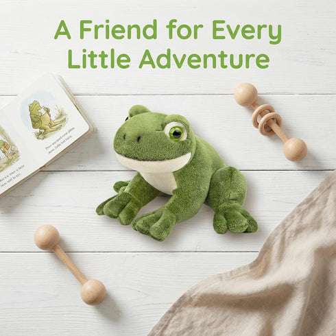 6.2 Inch Tiny Heart Cute Green Frog Plush Toy, Realistic Small Frog Kawaii Lifelike Super Soft Plush Stuffed Animal