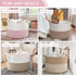 115L INDRESSME Extra Large Pink Laundry Basket for Nursery Stuffed Animal Storage, Blanket Rope Baby Baskets Kids Toy