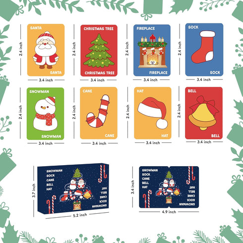 2-8 OHOME Back to School Supplies - Christmas Card Game Snowman Sock Cane Bell Hat for Family Kids Adults Teens Easter
