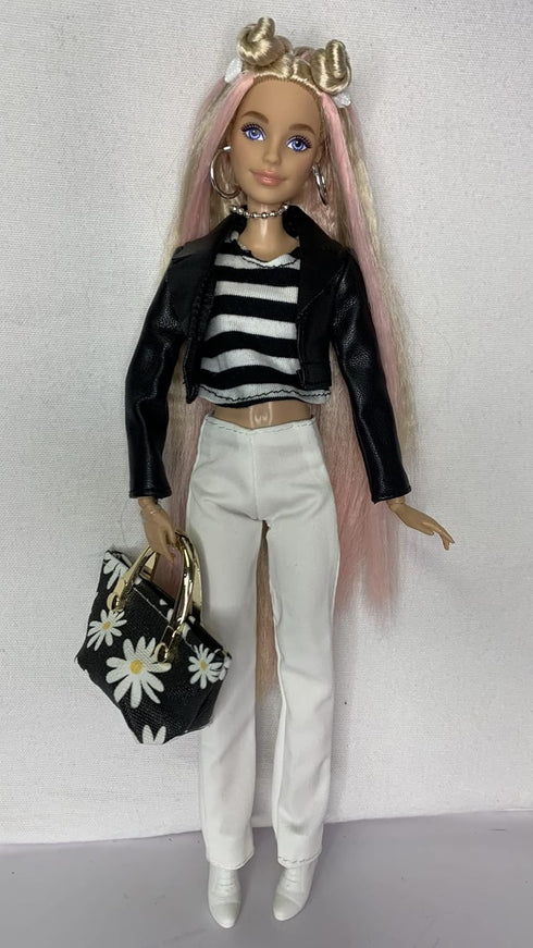 Eledoll Deluxe Fashion Pack - BOSS LADY Clothes for 12" Fashion Doll, Black & White Houndstooth Set