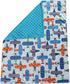 Unisex Baby Reversible Stroller Blanket (Airplane/Turquoise) Minky Dot (Choose Color)