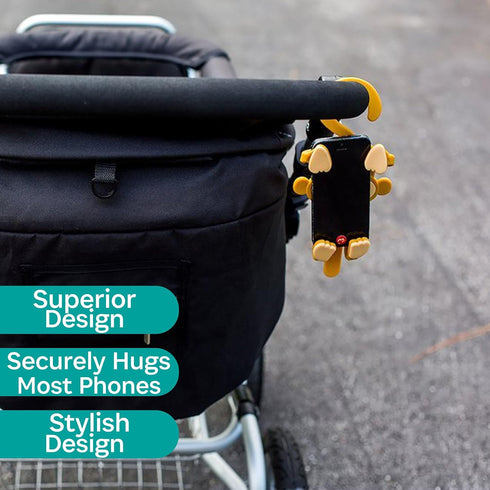 Grippy Smartphone Holder by Buggygear, Perfect Mount for Cellphone, Straps to Stroller or Grocery Cart, Entertain Your