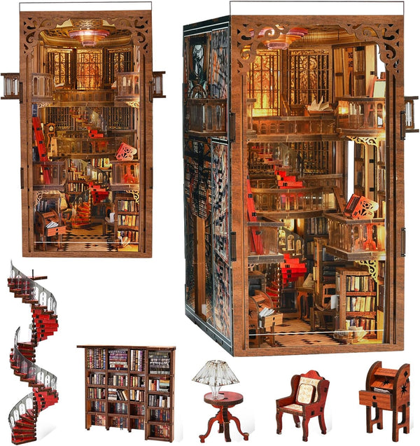 MiniCity Book Nook Kit, DIY Miniature House Dollhouse Kit for Adults and