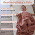 100% 30"x40", Organic Cotton Baby Knitted Blanket with Gift Box - Soft Toddler, Crib, Stroller Blanket - Neutral
