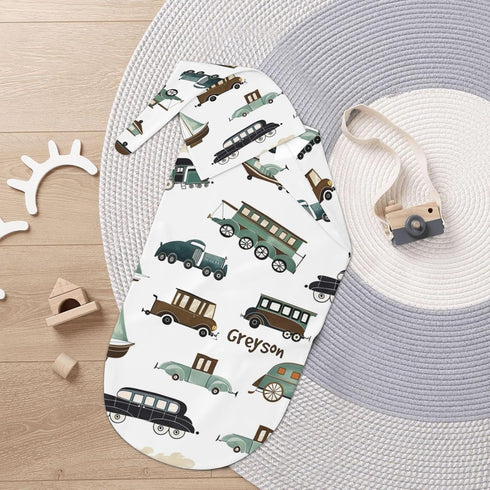 YallLocoMo Seamless Sets Custom Newborn Swaddle Blankets Hat Car Soft Baby Receiving Blanket Swaddle Sack for Baby