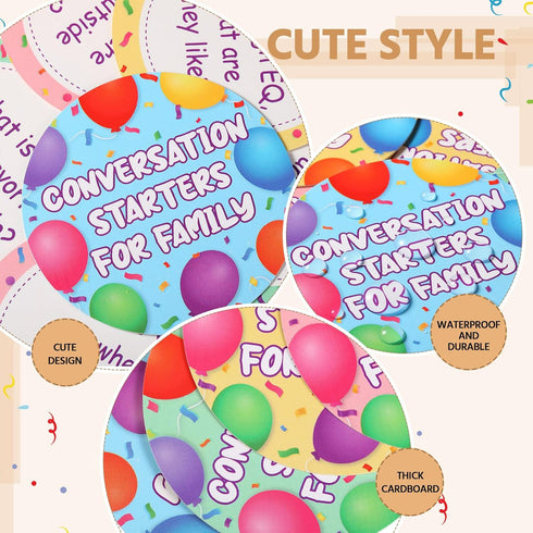 100 Pcs Family Conversation Cards - Fun Conversation Starters for Kids, Adults, and Family Road Trips