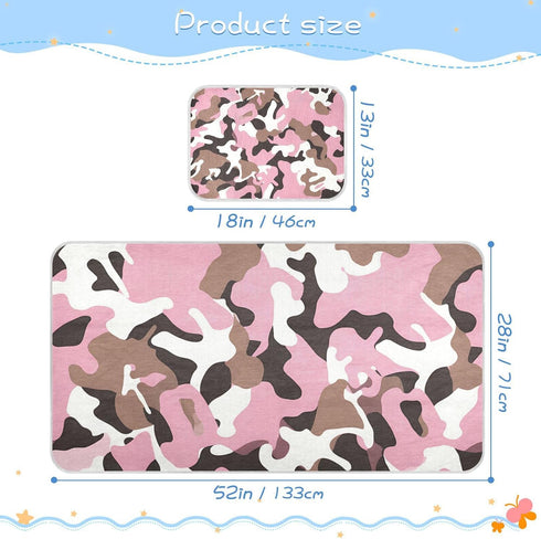 SyXIOP 28" 52" Camouflage Brown Peach Cooling Baby Bed Mattress x Breathable Crib Mattress pad for Baby&Toddler