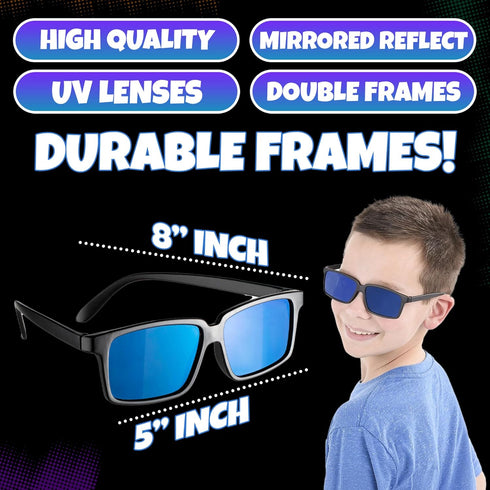 Spy Glasses for Kids in Bulk (Pack of 3), Rear View Sunglasses for Fun Party Favors, Spy Gear Gift