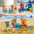 Cozycharm Set 3 3 3 9 Backpack Summer Beach Sand Toys for Toddlers, Portable Travel Beach Toys with Collapsible