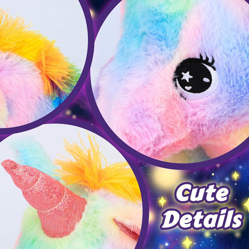 10" Easfan LED Unicorn Plush Light-up Stuffed Animal with Colorful Night Lights Glow in the Dark Birthday Festival