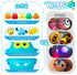 18months+ Swimming EKU Hippo Bath Toys for Kids Ages Toddler with Burger Stacking Cups Duck Crab Bath Time Water Play