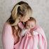 100% Organic Cotton Baby Blanket for Girls Luxury Stretch Ribbed Knit, Breathable Swaddle Quilt Blanket for Newborns