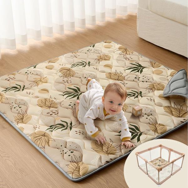 Blissful Diary Baby Play Mats for Floor, 50x50 Playpen Mat, Thick Cushioning