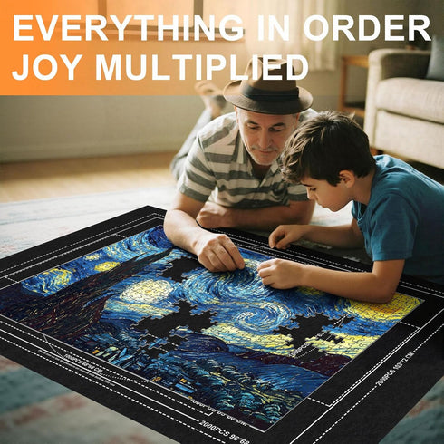 Napzy 8 2000 1500 1000 Jigsaw Puzzle Mat with Sorter Trays, Roll Up Storage for Pieces Puzzle, Portable Puzzle Saver