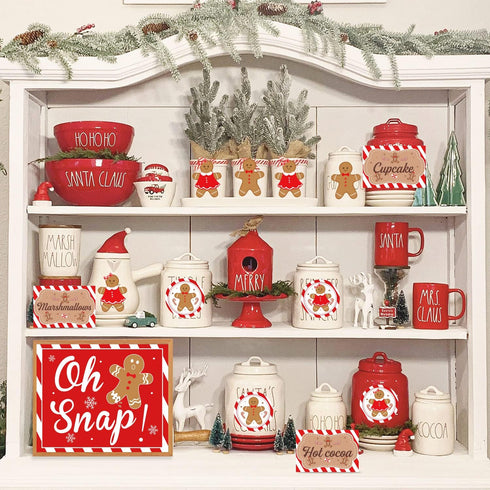 Hot Cocoa Bar Decoration Kit, Gingerbread Man Theme Hot Cocoa Bar Banner Christmas Hot Chocolate Bar Supplies Sign