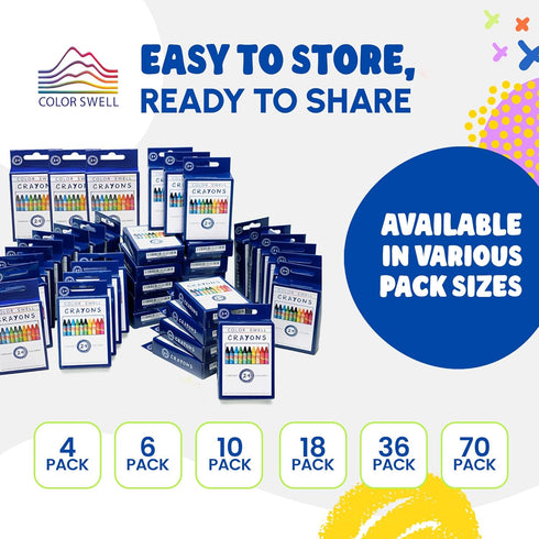24-Pack Color Swell Crayons Non-Toxic, Ideal for Kids, Students, Adults, and Classroom Activities
