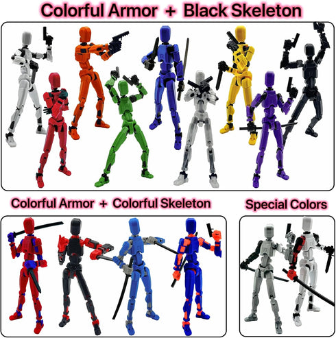 T13 Action Figure (Assembly Completed) 5.54-inch Movable Robot Dummy 13, Hand Painted Desk Decoration