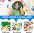 ABEIER Washable Finger Paint Kit for Toddlers, 12 Colors with Tools, Safe Non-Toxic Baby Paint for Kids 3+