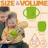 Open Cup Set for Baby, 2 Handled Open Tiny Cups for Toddlers, Transitional Training Silicone Cup, Green