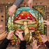 Vintage Mushroom Puzzles for Adults - 1000 Pieces Stained Glass Nature Plant Jigsaw, Retro Forest Fungi Art
