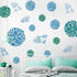 Fashion 3D DIY Creative Blue Flowers Wall Decals, Removable Flower Vines Wall Stickers for Living Room, Nursery Room