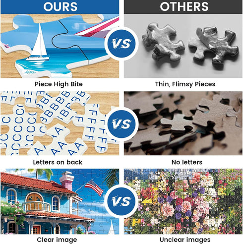 300 300 20.5*15 inch Pieces Puzzle for Adults | Beach House Puzzle | Recycled Cardboard Large Piece Jigsaw Puzzles