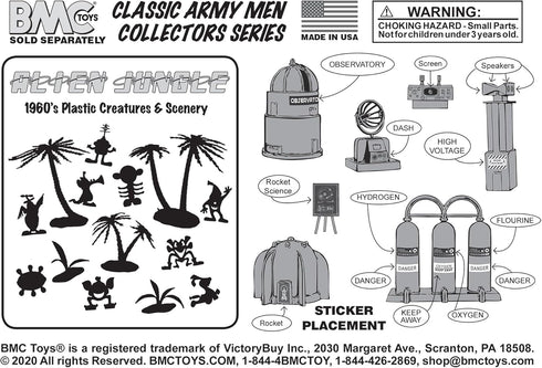 BMC Classic Mad Scientist Lab - 24pc Plastic Army Men Sci-Fi Accessory Playset