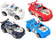 Colorful Mini Police Toy Cars (12 Pack) (3") in Blue, Red, Black, and White, Plastic Winding Pull Back Racers