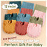 12 Set Newcotte Pcs Baby Muslin Bibs and Burp Cloths Cotton Absorbent Baby Bibs Burping Cloths for Toddler Unisex Girls