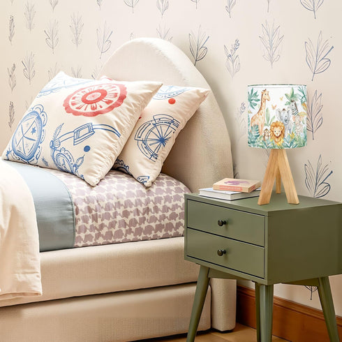 JCFANGALLERY Cute Kids Bedside Desk Table Lamp Watercolor Jungle Animal Forest Lion Monkey Giraffe Zebra Lion Cub