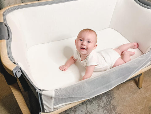 BaeBae Goods 4 Pack 100% Bassinet Bed Sheets Premium Bassinet Fitted Sheet for Halo, Mika Micky, Maxi Cosi & Others