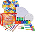 J MARK 38-Piece Toddler Paint Set, Includes Washable Tempera Paint, Art Smock, Brushes, and Painting Paper