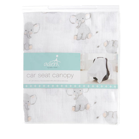 aden + anais Essentials Car Seat Canopy Cover - 100% Cotton Muslin, Lightweight and Breathable, Safari Babes