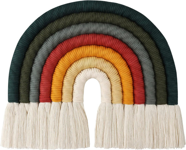 ZWA Rainbow Wall Hanging, Macrame Wall Art Decor for Nursery, Kids Room, Home