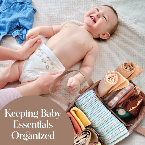 Uniklook Baby Diaper Caddy - Faux Leather -Nursery Storage Bin and Car Organizer for Diapers and Baby Wipes Stylish