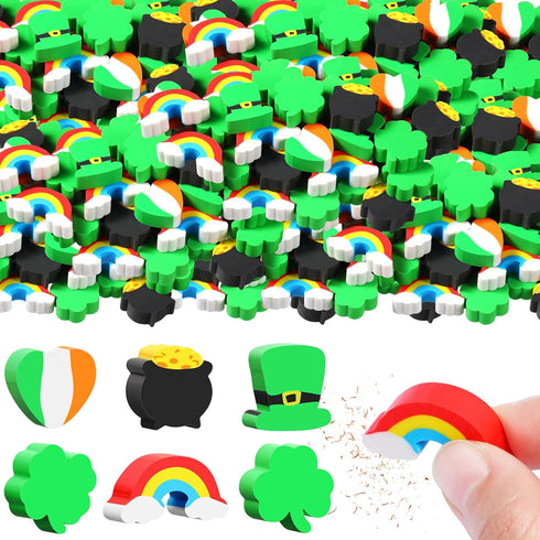 St. Patrick's Mini Erasers for Kids, Cute Classroom Prizes, Fun Puzzle Erasers for Party Supplies (240 Pieces)