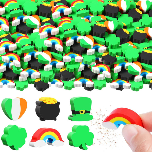 St. Patrick's Mini Erasers for Kids, Cute Classroom Prizes, Fun Puzzle Erasers for Party Supplies (240 Pieces)
