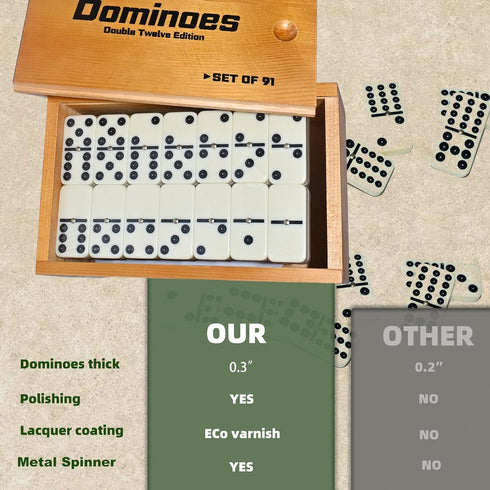 Set, 12 Set Set 91 (2-8 Doublefan Mexican Train Dominoes Double Dominoes for Adults, Mexican Dominoes Train for Adults