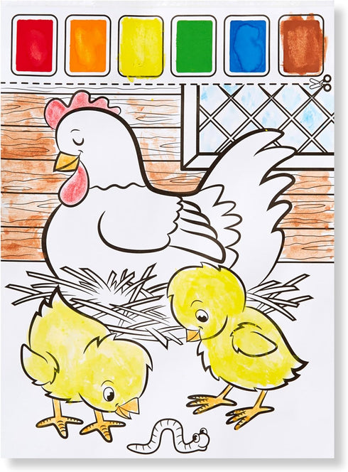 Melissa & Doug Paint With Water - Farm Animals, 20 Perforated Pages