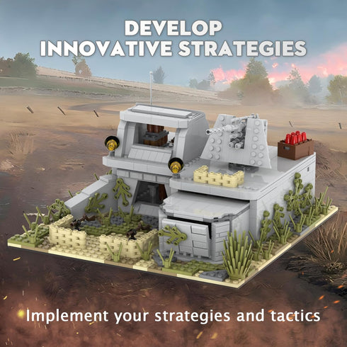 WW2 Set(928PCS). Military Battle Fort Building Block Suitable for Secondary Creation.Build Different Combat Buildings.