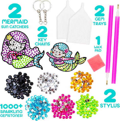 Blue Squid Diamond Art Kits for Kids, Fun DIY Gem Art and Craft Kit for Ages 6-12, Creative 5D Painting