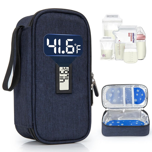 WIBOND Breast Milk Cooler Travel Bag, Real-Time Temperature Display, Holds 4-6 Breastmilk Storage