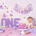 Agvgaza 1st Pink & Purple Butterfly Highchair Banner for Girls - Spring Butterfly One Party Decor & Cake Smash Photo