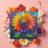 PICKFORU 1000 1000 Sunflower Puzzles for Adults Pieces, Impossible Rainbow Flower Jigsaw Puzzles, Colorful Gradient
