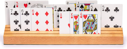 Set 2 Yellow Mountain Imports Extra-Wide Solid Beechwood Playing Card Holders