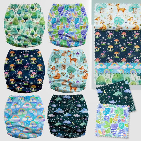 3.0 Mama Koala Cloth Diapers for Babies, One Size Washable and Reusable Pocket Diapers for Newborns and Toddlers