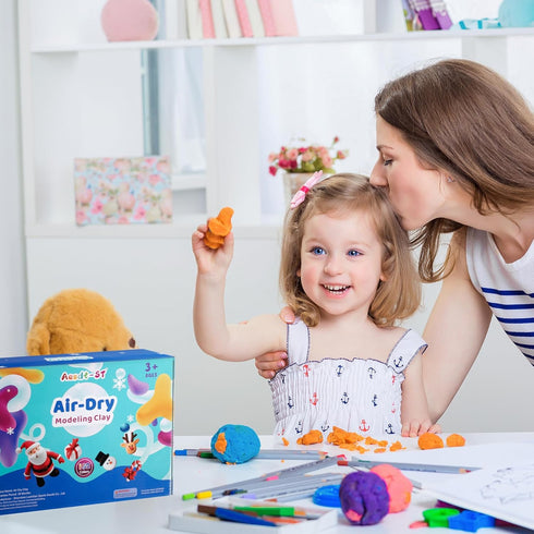 102 Air Dry Clay Colors, Modeling Clay for Kids, Model Magic Clay, DIY Molding Clay Kit with Sculpting Tools, Soft