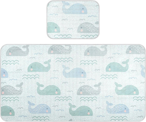 Burbuja Baby Cooling Mat Cute Whales Bed Pad Ice Silk Cool Mat for