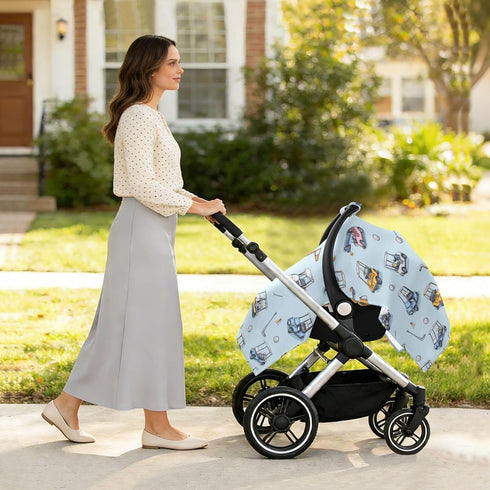 Mazeann Golf Cars Car Seat Cover Baby Breathable Soft Infant Carseat Covers Canopies Babies Carrier Covers for Girl Boy