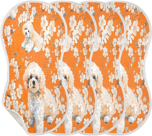 YETTASBIN Dog Muslin Baby Burp Cloth, Super Soft Absorbent Cotton Burp Rag Baby Bibs Feeding Cloth for Newborn Boys